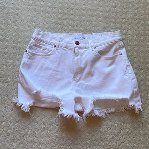 NEW loft high waist cut off white jean shorts